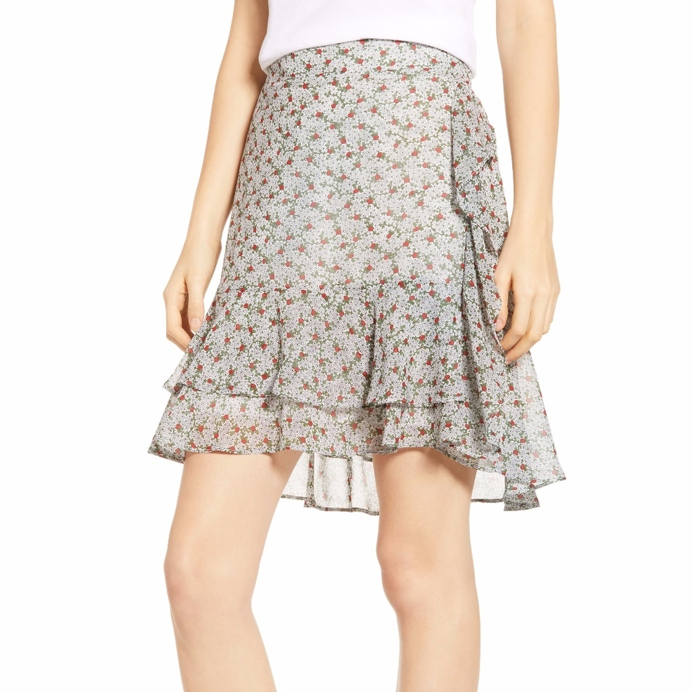 Prima RUFFLED MINI SKIRT FLORAL